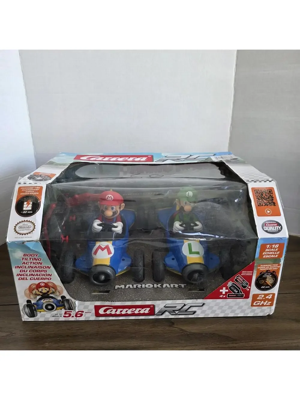 Carrera RC Nintendo Mario Kart Mario and Luigi Remote Control Cars 1:18 Scale